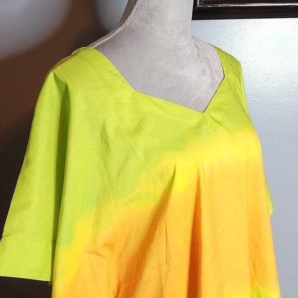 H by Halston Dip Dye Lime Punch Top Size M/L NWT - Picture 4 of 16